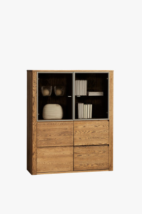 Vitrine aus massiver Eiche mit Glasfront, modern design